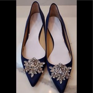 Navy silk fabric shoe by Badgley Mischka, size 9.